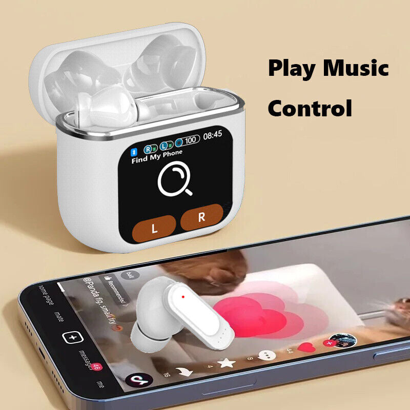 2024 Bluetooth 5.4 Wireless Stereo Earbuds with Touch Screen and Enhanced Bass