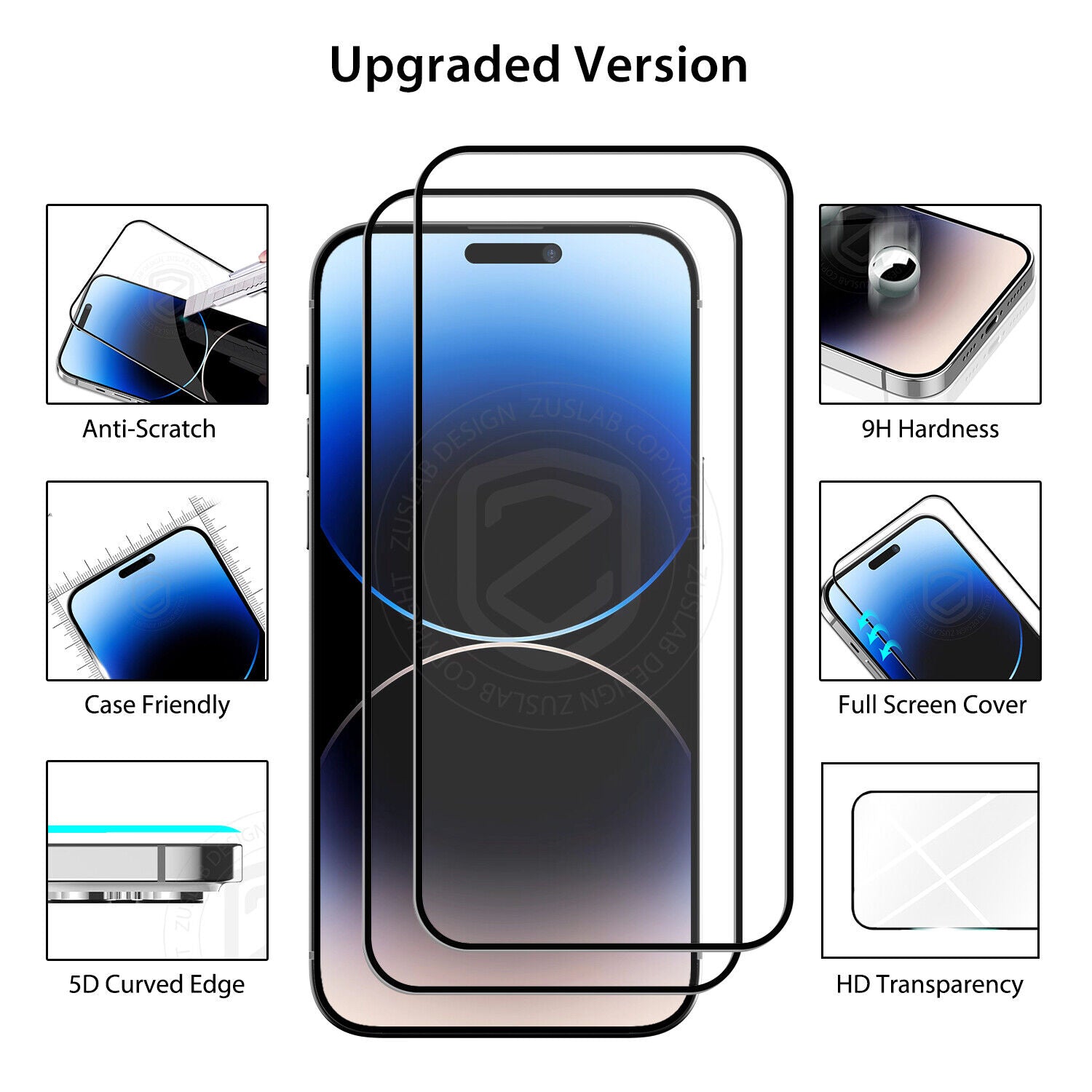 Tempered Glass Screen Protector X2 for iPhone 11, 12, 13, 14, 15, and 16 Pro Max Plus