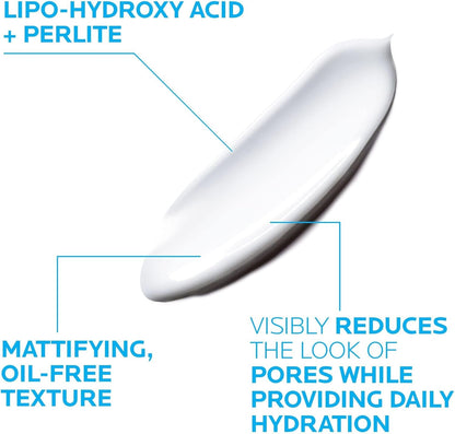 La Roche-Posay Anti-Acne Moisturiser, Anti-Shine, Anti-Enlarged Pores, Sebo-Controling Moisturiser, Effaclar Mat, 40Ml
