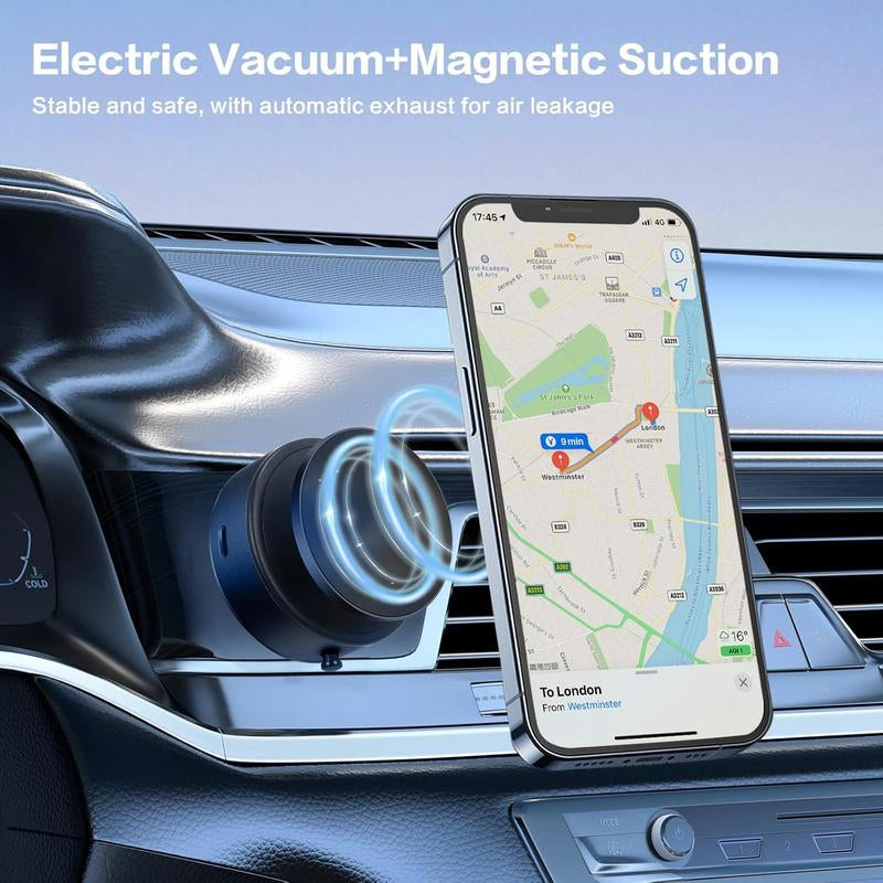 Magnetic Vacuum Phone Holder with Suction Cup - Versatile Accessory for 4-7 Inch Phones, Ideal for Various Settings and Car Use