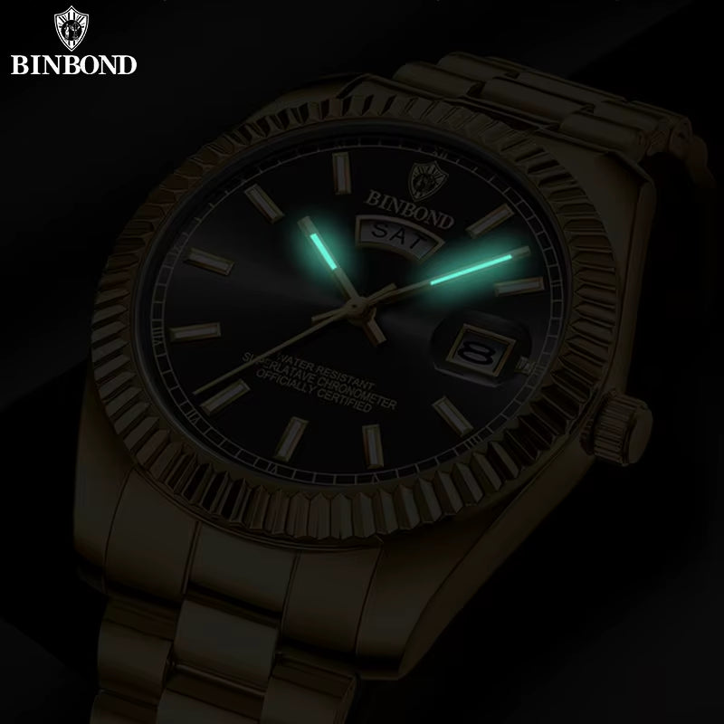 B7012 Mens Fashion Business Sports Quartz Watch 30M Waterproof Luminous Classic Calendar Creative Clock Mens Wristwatch