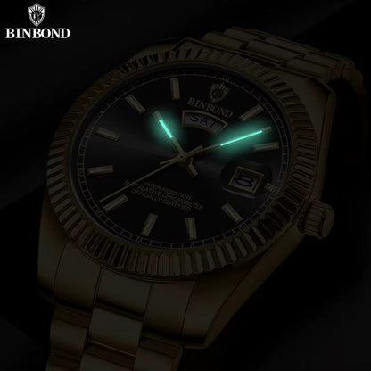 B7012 Mens Fashion Business Sports Quartz Watch 30M Waterproof Luminous Classic Calendar Creative Clock Mens Wristwatch