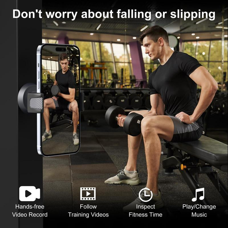 360-Degree Rotating Magnetic Phone Holder Mount for Gym - Universal Base for All Cellphones and Accessories