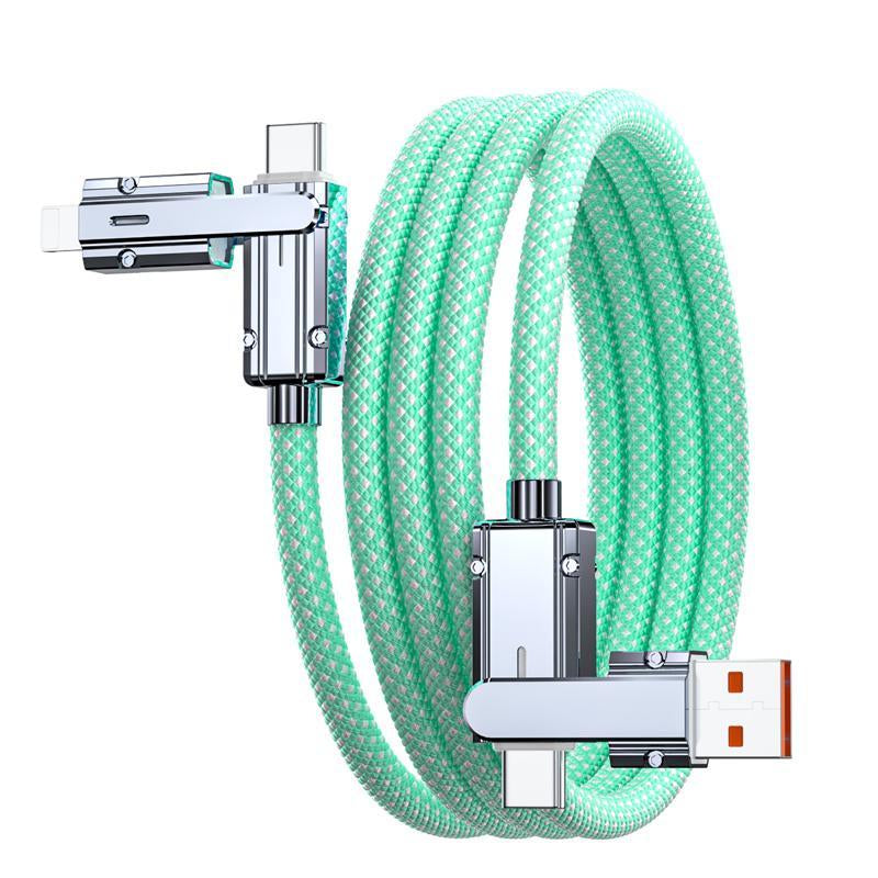 4-In-1 Multi-Function Data Cable, PD100W Charging, Dual Type-C 27W Fast Charging Data Cable, Type-C Upgrade Chip Supports Mobile Phones to Charge Mobile Phones, USB Fast Charging, Cellphone