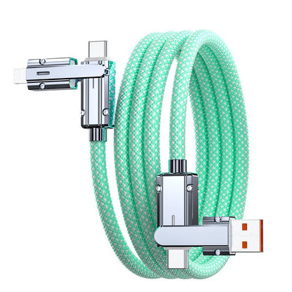 4-In-1 Multi-Function Data Cable, PD100W Charging, Dual Type-C 27W Fast Charging Data Cable, Type-C Upgrade Chip Supports Mobile Phones to Charge Mobile Phones, USB Fast Charging, Cellphone