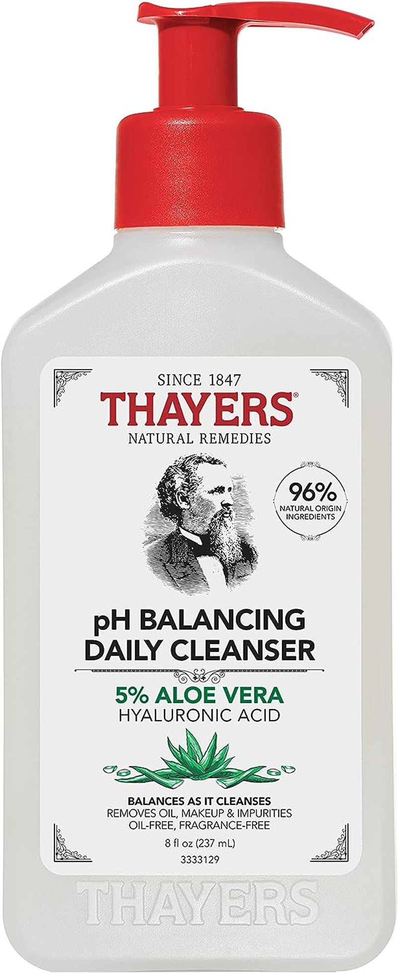 Ph Balancing Daily Cleanser, Face Wash with Aloe Vera, Gentle and Hydrating Skin Care for Dry, Oily, or Acne Prone Skin, 8 FL Oz.