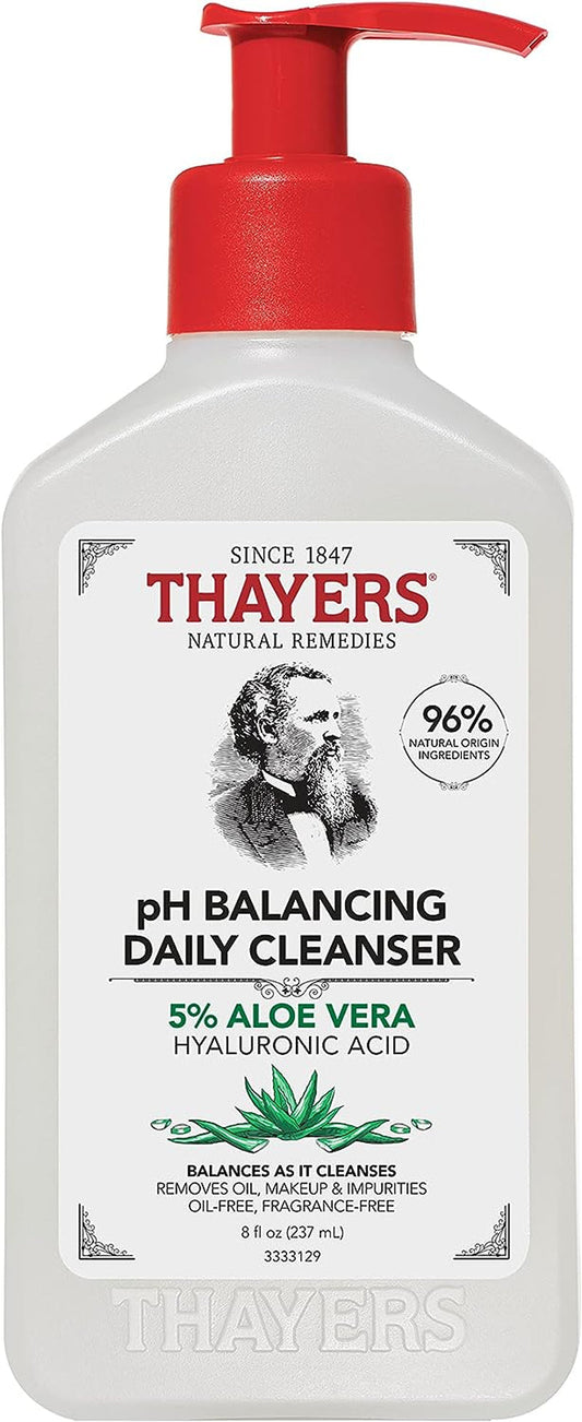Ph Balancing Daily Cleanser, Face Wash with Aloe Vera, Gentle and Hydrating Skin Care for Dry, Oily, or Acne Prone Skin, 8 FL Oz.