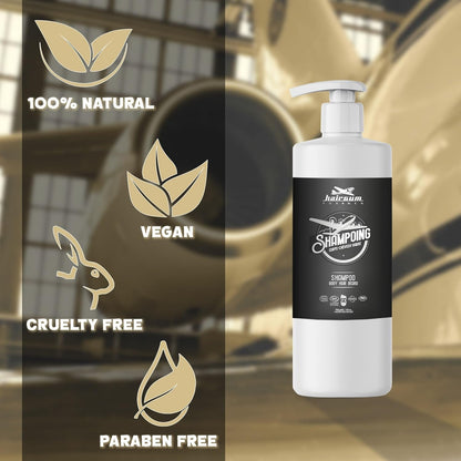 Mens Hair & Beard Shampoo - All in One Hair Shampoo for Men - Beard and Mustache Hair Moisturizing Mens Shampoo - Cleansing Hair and Beard Shampoo with Shea Oil (31 Oz)