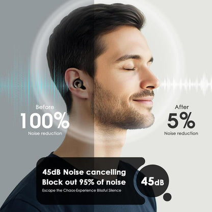 Noise-Cancelling Ear Plugs for Sleep and Concerts, 45dB Soft Silicone Ear Protection with 8 Reusable Tips, Ideal for Work and Travel, Perfect Gift for All Ages