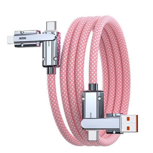 4-In-1 Multi-Function Data Cable, PD100W Charging, Dual Type-C 27W Fast Charging Data Cable, Type-C Upgrade Chip Supports Mobile Phones to Charge Mobile Phones, USB Fast Charging, Cellphone
