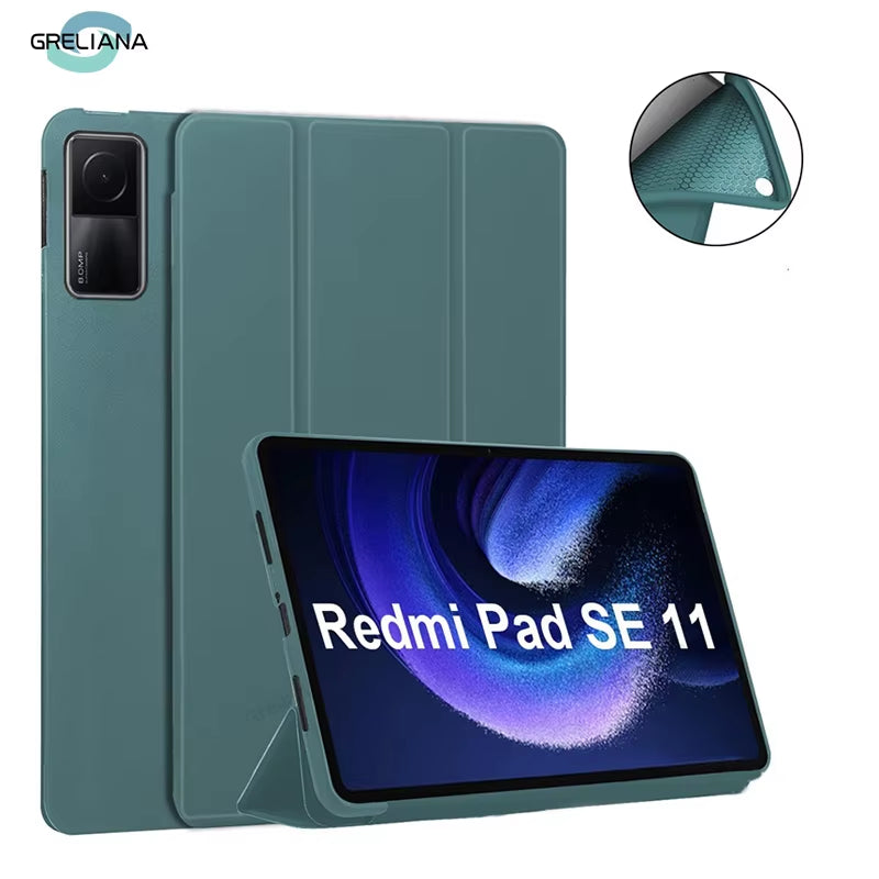 Xiaomi Mi Pad 7/6 Pro/5/11/11.2 and Redmi Pad SE 11/10.6/8.7/12.1 Silicone Case with Auto Wake and Sleep Functionality, Supports Charging