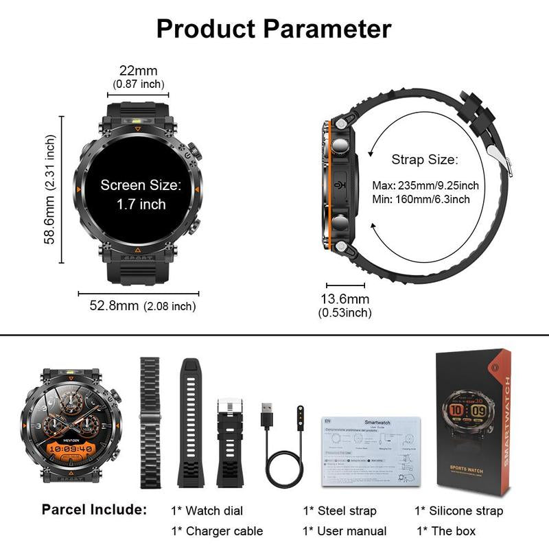 Multifunctional Smart Watch for Men - Stylish Digital Sports Watch with Compass, Perfect Gift for Boyfriends and Tech Enthusiasts