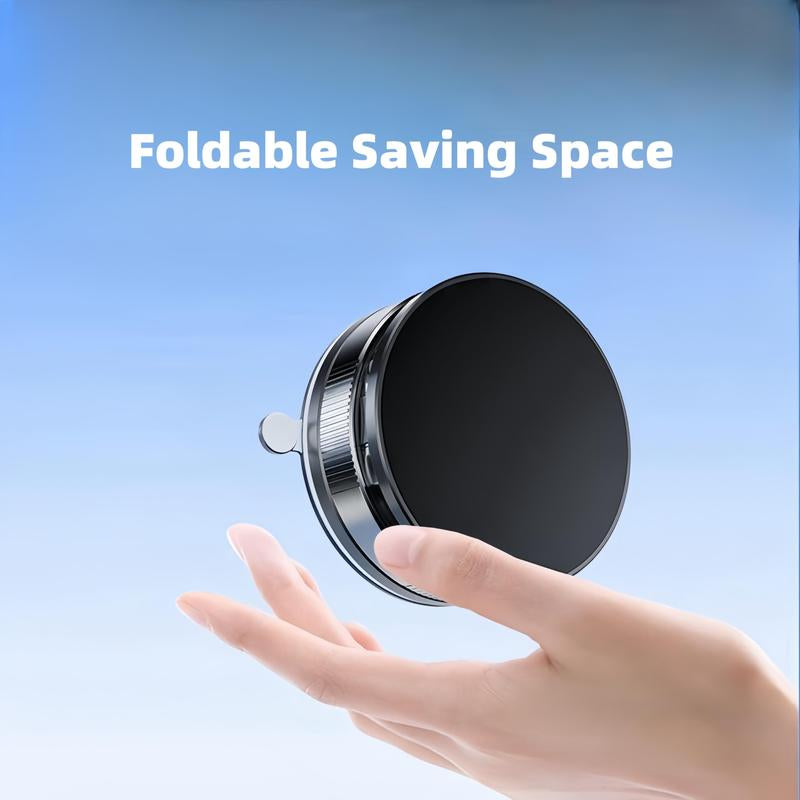 Adjustable 360° Magnetic Vacuum Phone Holder with Suction Cup for MagSafe - Versatile Portable Mount for Car, Makeup, Gym, and Mirror - Compatible with iPhone 11 and Newer Models