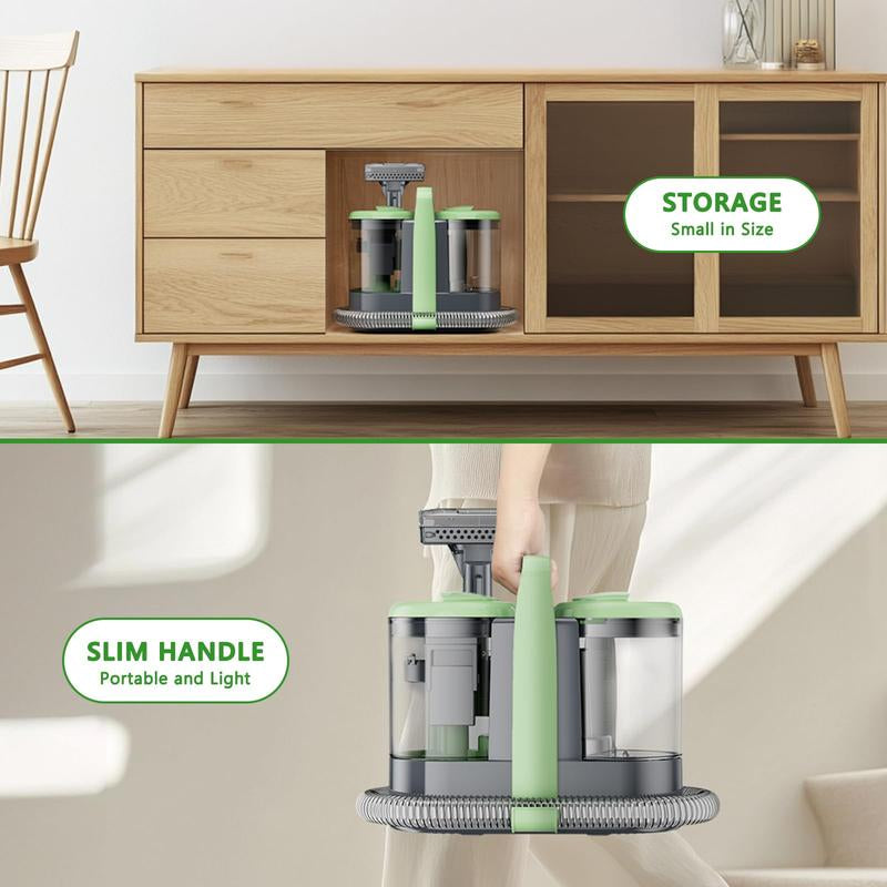 Portable Carpet and Upholstery Cleaner Machine with 18Kpa Suction Power, 500W Deep Cleaning Solution for Pet Stains on Sofas, Car Seats, and Furniture