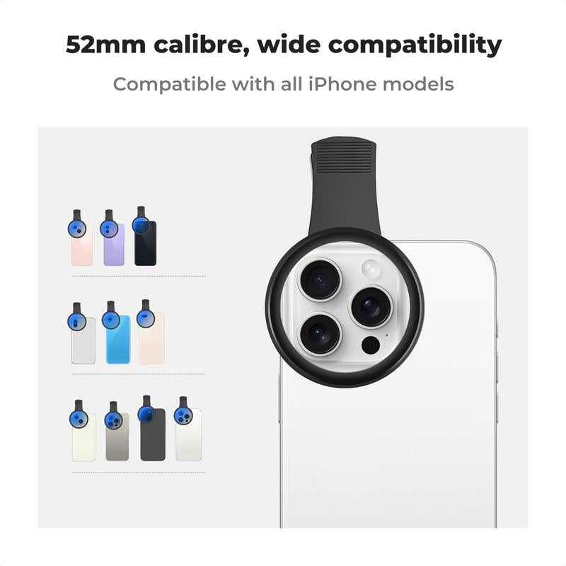 52mm Clip-On Circular Polarizer Lens Filter Kit for Mobile Phones