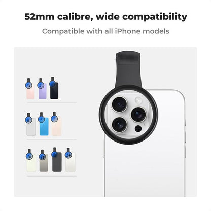 52mm Clip-On Circular Polarizer Lens Filter Kit for Mobile Phones