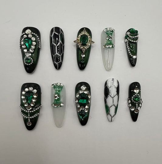 Gleam N Allure Press on Nails - Snake Inspired Stylish Design, Elegant Finish, Durable Finish, Perfect for Everyday Wear