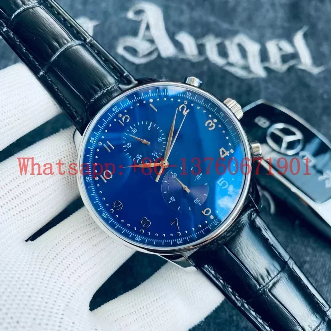 Top Quality New Automatic Watches Mens Mechanical Watch Stainless Steel Fashion Wristwatch Black Blue Green Leather