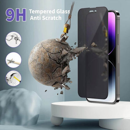 Privacy Tempered Glass Screen Protector for iPhone 16E, 16, 15, 14, 13, 12, 11 Pro Max