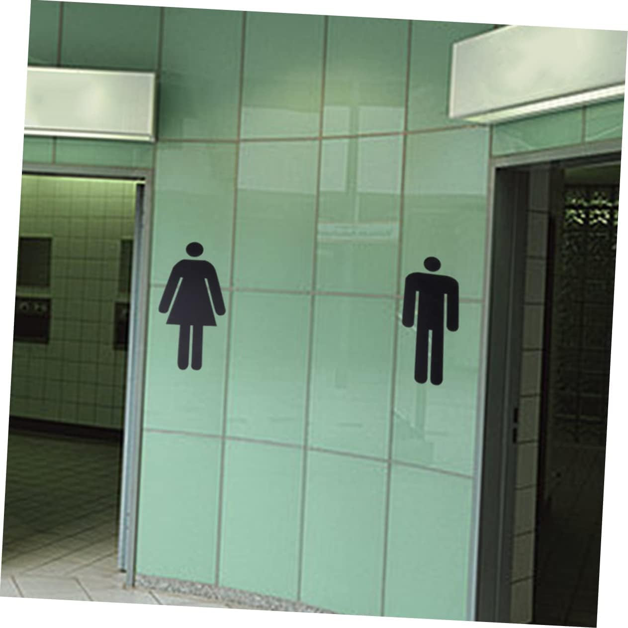 3 Pairs Restroom Signs Toilet Signs Restroom Decor Coffee Shop Decor Shopping Center Decor Hotel Decor Lavatory Signs Home Decor Take a Bath Set Nameplate Woman Accessories Silver