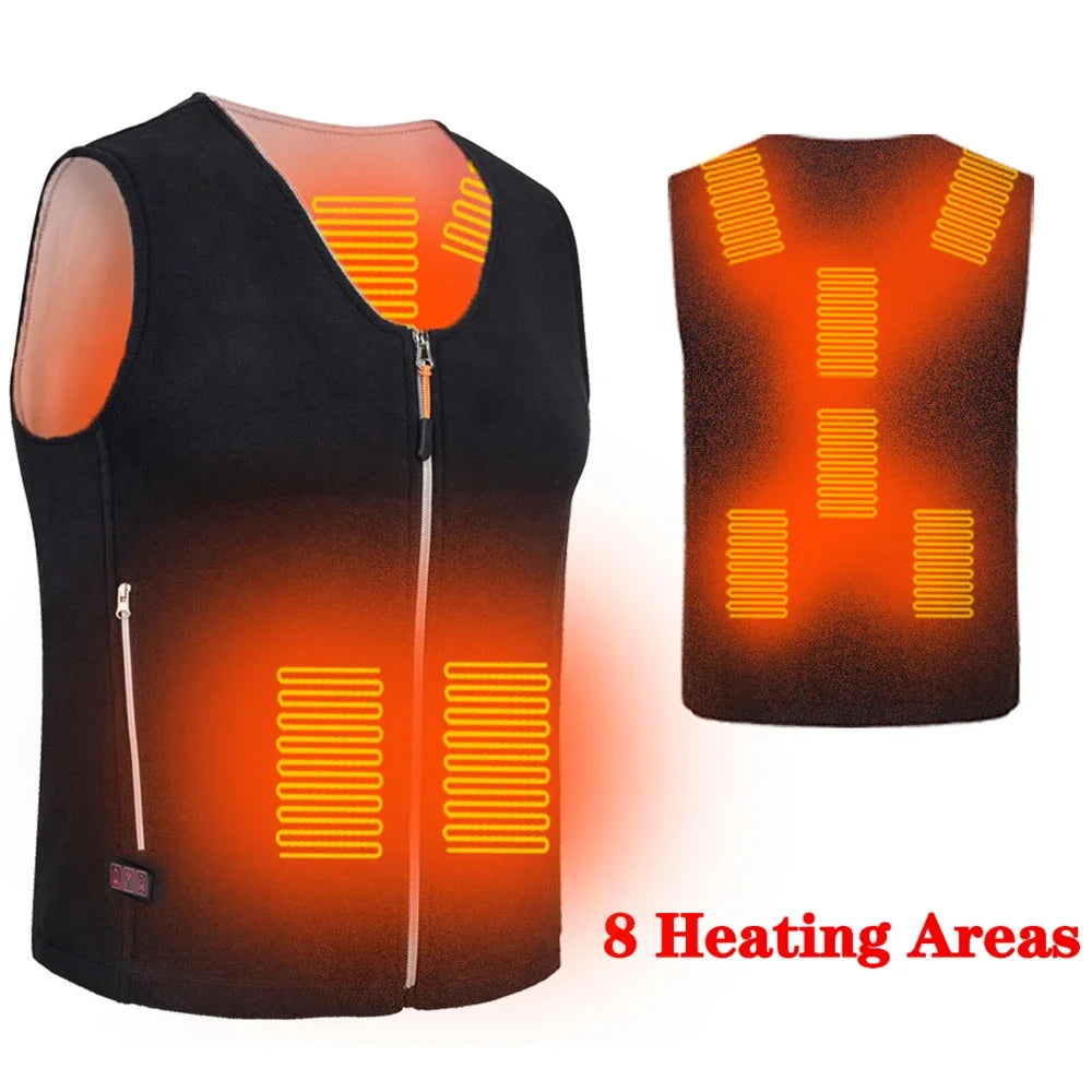 Luxury Women Heating Vest Jacket Winter Heated Vest USB Infrared Electric Heating Men Clothing Flexible Thermal Warm Mens Jacket