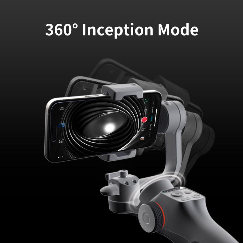 FUNSNAP C05 3-Axis Smartphone Gimbal Stabilizer with Magnetic Fill Light and 360° AI Tracking for iPhone 16/15/14/13 Pro Max and Samsung Galaxy S25U/S24U/S23/S22/Z Fold 6/Z Flip 5 - Ideal for Video Recording, Live Streaming, and Vlogging
