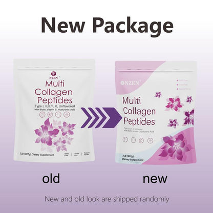 Multl Collagen Peptides Powder 1Lb/2Lb-Hydrated with Hyaluronic Acid, - Healthcare, Edible Healthcare Edible Supplement Fitness Dietary Colagen Beauty Nail Hair Hydrolyzed Collagen Peptide White