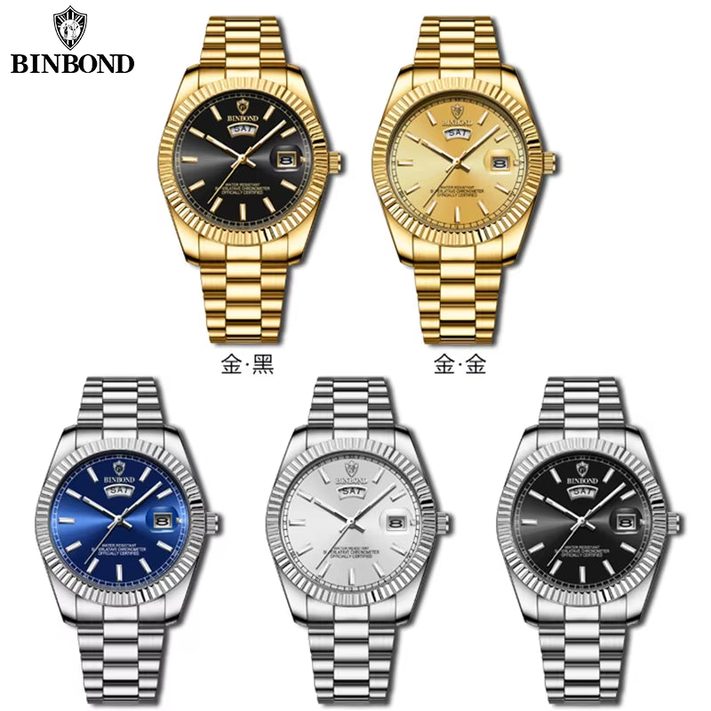 B7012 Mens Fashion Business Sports Quartz Watch 30M Waterproof Luminous Classic Calendar Creative Clock Mens Wristwatch