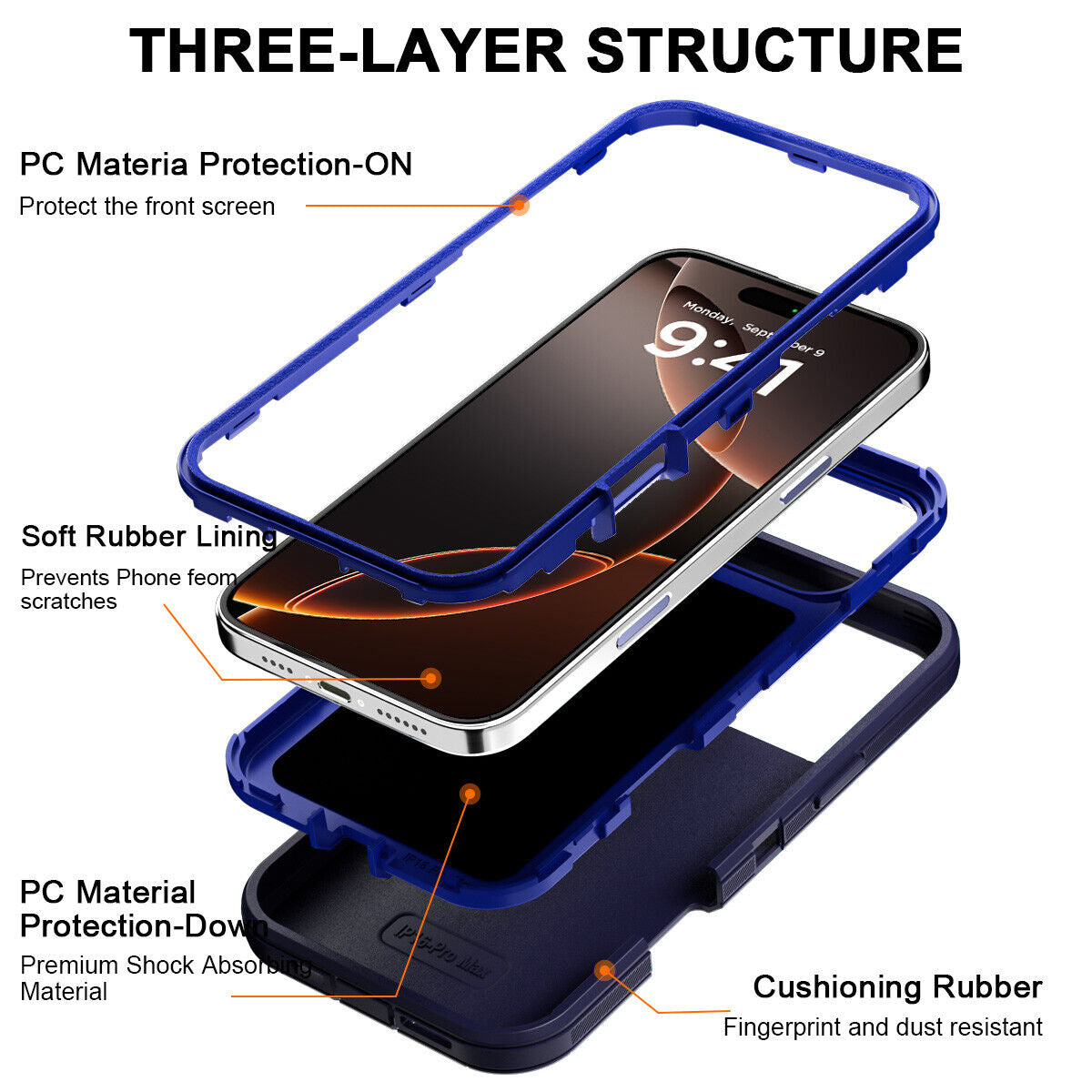 For Iphone 16 14 13 12 11 15 Pro Max 16E Case Rugged Shockproof Heavy Duty Cover