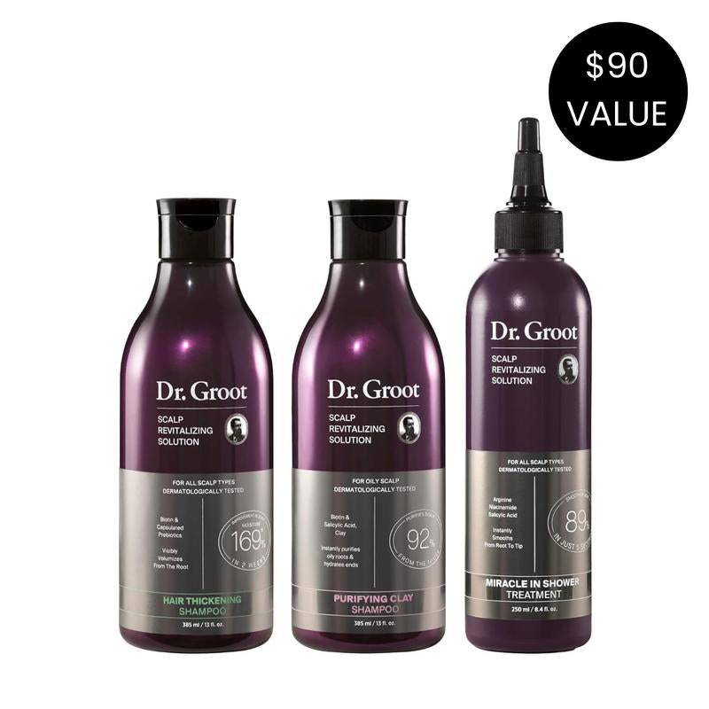 Dr. Groot Hair & Scalp Reset Bundle Conditioner Haircare for Fuller Hair Hydrate Shampoo