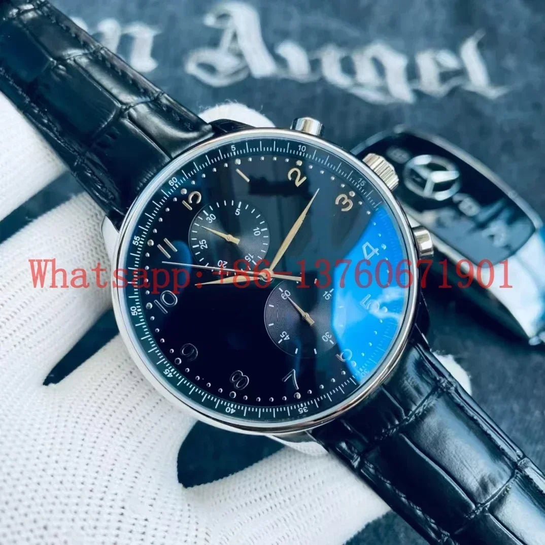 Top Quality New Automatic Watches Mens Mechanical Watch Stainless Steel Fashion Wristwatch Black Blue Green Leather