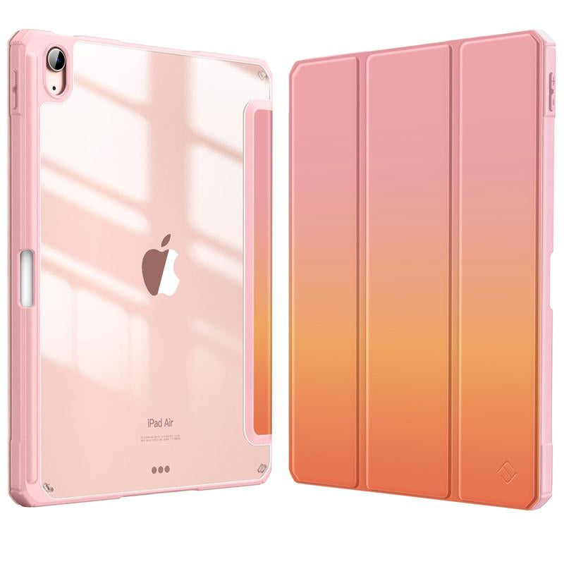 Fintie Hybrid Slim Case for iPad Air 11" (M3/M2 Chip) / iPad Air 5th/4th Generation (10.9") with Clear Back Cover and Built-In Pencil Holder, Ideal for Girls