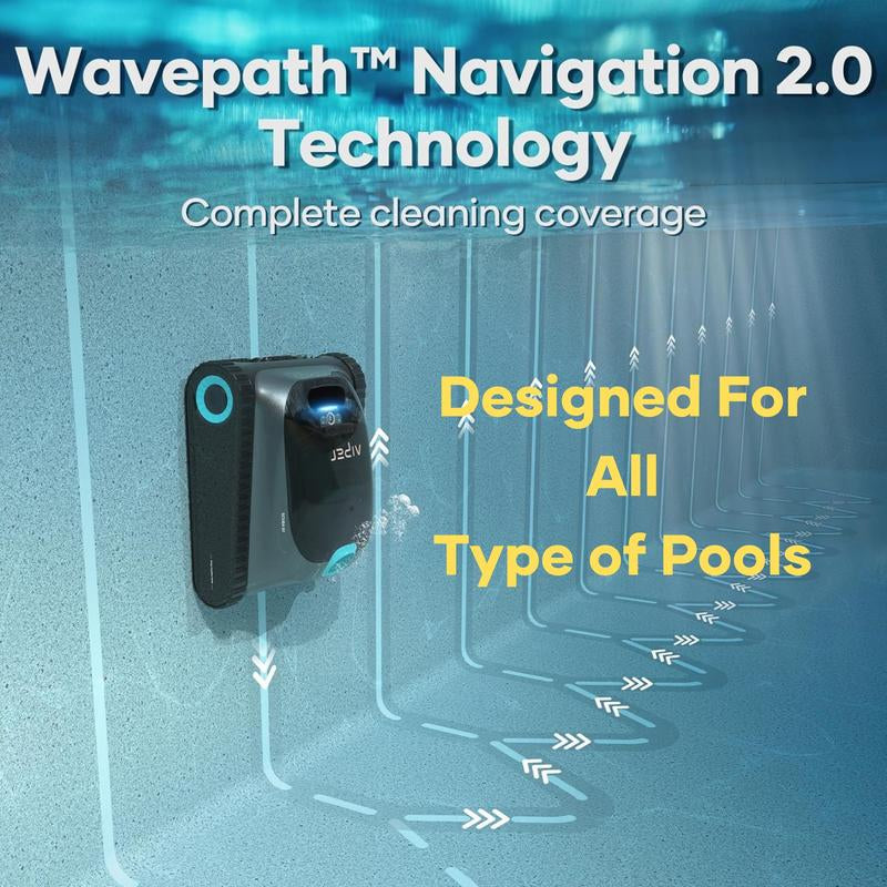 AIPER Cordless Robotic Pool Cleaner with Dual-Drive Motors and Self-Parking Technology - Lightweight and High-Performance Pool Vacuum for Outdoor Use