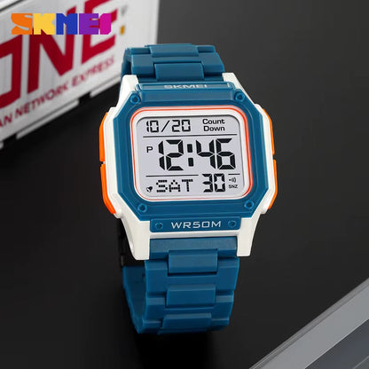 Waterproof Sport Watch for Man Countdown Stopwatch Digital Wristwatch 2Time Fashion Mens Clock