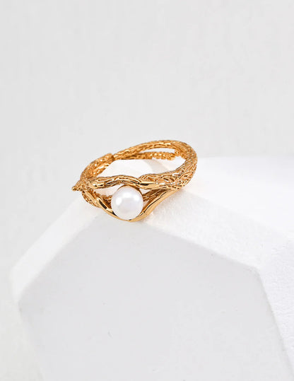 Minimalist Natural Pearl Ring