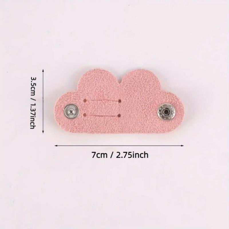 Heart-Shaped Cord Organizer Set in Assorted Colors, 5-Piece PU Leather Earphone and Headphone Cable Management for Home, Office, and School Desks