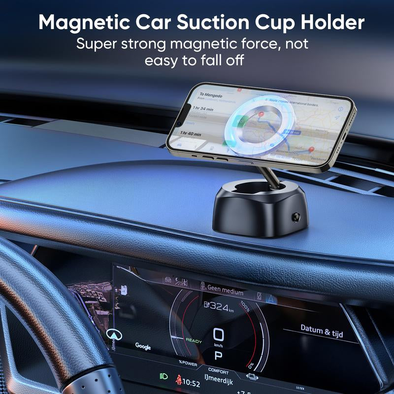 Magnetic Vacuum Phone Holder with Suction Cup - Versatile Accessory for 4-7 Inch Phones, Ideal for Various Settings and Car Use