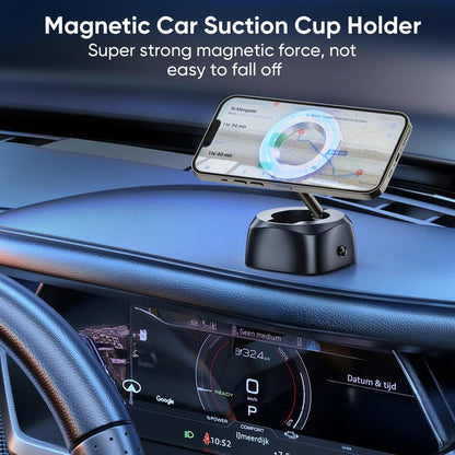 Magnetic Vacuum Phone Holder with Suction Cup - Versatile Accessory for 4-7 Inch Phones, Ideal for Various Settings and Car Use